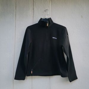 PETER MILLAR Wmns Medium Black Fleece 1/4 Zip Pullover Sweater Golf Preppy